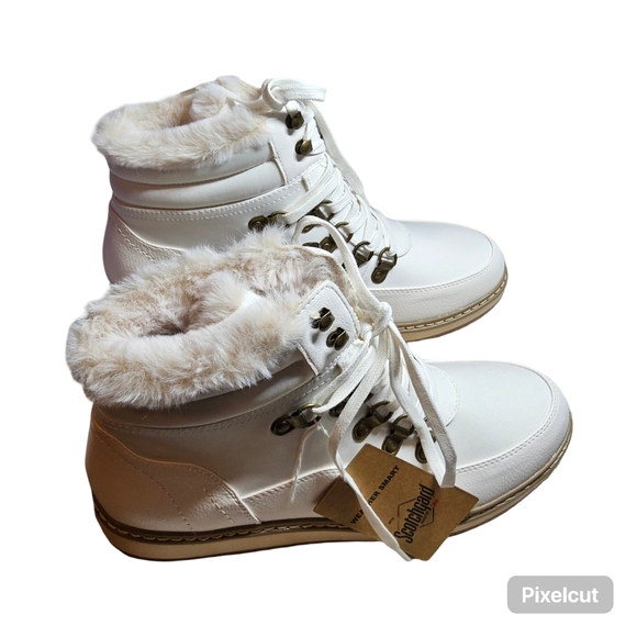 NWOT Size 7.6 White Mountain White Winter Boots with faux fur - Picture 6 of 10